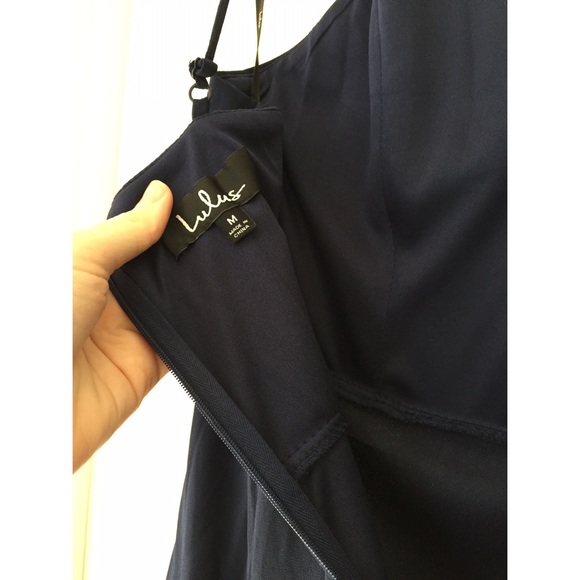 Navy Blue Trumpet NWT Floor Length Dress - Picture 2 of 8